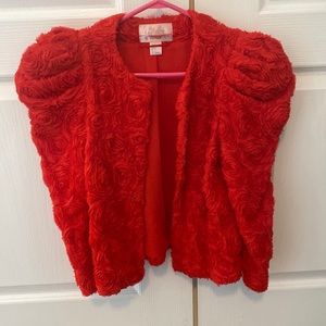 H&M 3D red rosette jacket from Garden collection
